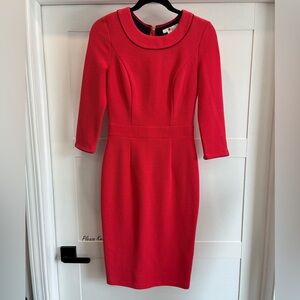 Boden coral ribbed 3/4 sleeve dress size 2